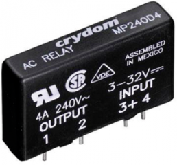 Solid state relay, 3-32 VDC, zero voltage switching, 24-280 VAC, 4 A, PCB mounting, MP240D4
