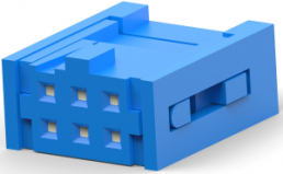 Socket housing, 6 pole, pitch 2.54 mm, straight, blue, 1658526-2