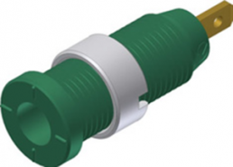 2 mm socket, flat plug connection, mounting Ø 8 mm, CAT III, green, MSEB 2610 F 2,8 AU GN
