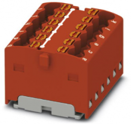 Distribution block, push-in connection, 0.14-2.5 mm², 12 pole, 17.5 A, 6 kV, red, 3002766