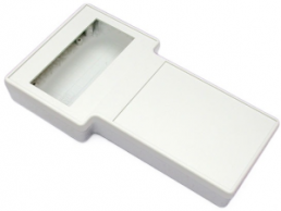 ABS handheld enclosure, (L x W x H) 130 x 234 x 34 mm, light gray (RAL 7035), IP54, 1592ETSDGY