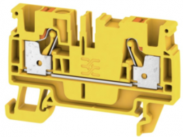 Through terminal block, push-in connection, 0.5-4.0 mm², 2 pole, 32 A, 8 kV, yellow, 2051250000