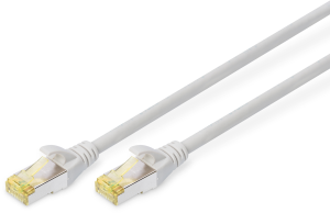 Patch cable, RJ45 plug, straight to RJ45 plug, straight, Cat 6A, S/FTP, LSZH, 2 m, gray
