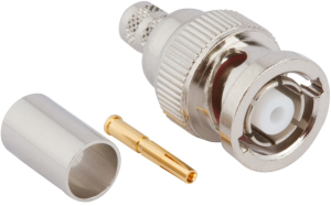 BNC plug 50 Ω, RG-8X, LMR-240, Belden 9258, crimp connection, straight, 112533RP