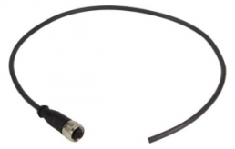 Sensor actuator cable, M12-cable plug, straight to open end, 3 pole, 0.5 m, PUR, black, 21348500390005