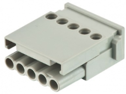 Socket contact insert, 5 pole, equipped, screw connection, 09140052701