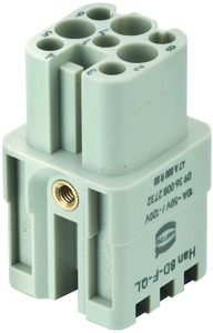 Socket contact insert, 3A, 8 pole, equipped, spring connection, 09360082732