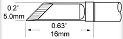 Soldering tip, Blade shape, (W) 5 mm, 471 °C, SCP-DRK50