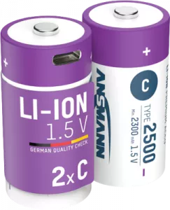 1313-0004 Ansmann Round Cell Batteries, 9V Block Batteries