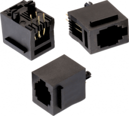 Socket, RJ9/RJ10/RJ22, 4 pole, 4P4C, Cat 5, solder connection, through hole, 615004144021