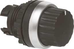 Rotary switch, unlit, groping, waistband round, black, 45°, mounting Ø 29.9 mm, L21UD03