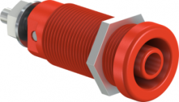 4 mm socket, screw connection, mounting Ø 12.2 mm, CAT IV, red, 66.9136-22