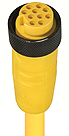 Sensor actuator cable, 7/8"-cable plug, straight to open end, 10 pole, PUR, yellow, 7 A, 44004