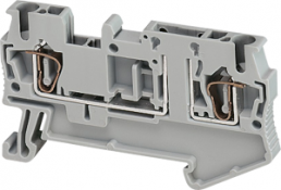 Disconnect terminal block, 2 pole, 0.8-4.0 mm², clamping points: 2, gray, spring balancer connection, 20 A