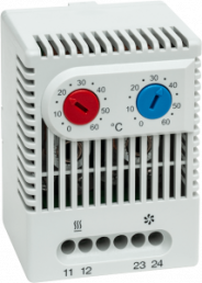 Thermostat, Form A (N/O)/Form A (N/O), 0-60 °C/0-60 °C, (L x W x H) 50 x 46 x 67 mm, 01176.0-00