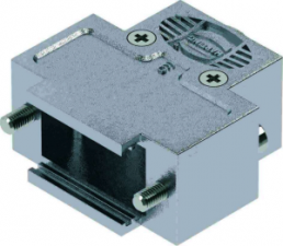 D-Sub connector housing, size: 1 (DE), straight 180°, cable Ø 1.5 to 7.5 mm, thermoplastic, shielded, silver, 09670090443160