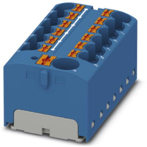 Distribution block, push-in connection, 0.2-6.0 mm², 13 pole, 32 A, 6 kV, blue, 3273880