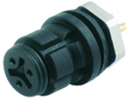 Mounting socket, 3 pole, solder cup, snap lock, straight, 99 9208 00 03