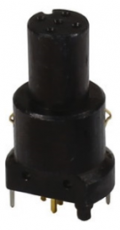 Panel socket, M12, 4 pole, solder connection, screw lock/push-pull, straight, 21033212418