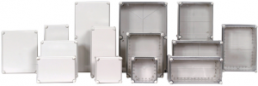 Polycarbonate enclosure, (L x W x H) 190 x 190 x 130 mm, gray (RAL 7035), IP67, 53110100