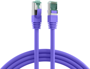 Patch cable, RJ45 plug, straight to RJ45 plug, straight, Cat 6A, S/FTP, LSZH, 15 m, purple