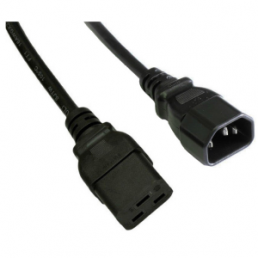 Power cord, Europe, C14-plug, straight on C19 jack, straight, black, 1.8 m