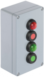 Klippon control station, 2 pushbutton green/red, 2 indicator lamp green/red, 2 Form B (N/C) + 2 Form A (N/O), 1537580000
