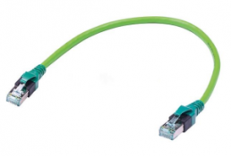Patch cable, RJ45 plug, straight to RJ45 plug, straight, Cat 6A, PUR, 14 m, green