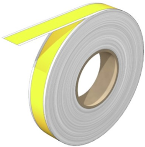 Polyester Label, (L x W) 30 m x 12 mm, yellow, Roll with 1 pcs