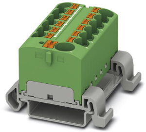 Distribution block, push-in connection, 0.2-6.0 mm², 13 pole, 32 A, 6 kV, yellow, 3273754