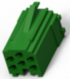Socket, unequipped, 6 pole, straight, 3 rows, green, 493486-1