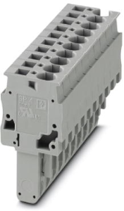 Plug, spring balancer connection, 0.08-6.0 mm², 10 pole, 32 A, 8 kV, gray, 3042984