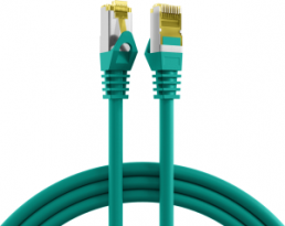 Patch cable, RJ45 plug, straight to RJ45 plug, straight, Cat 6A, S/FTP, LSZH, 1 m, green