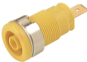 4 mm socket, flat plug connection, mounting Ø 12.2 mm, CAT III, yellow, SEB 2610 F4,8 GE