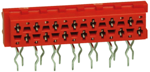 Socket header, 12 pole, pitch 1.27 mm, angled, red, 8-215460-2