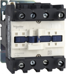 Power contactor, 4 pole, 60 A, 2 Form A (N/O) + 2 Form B (N/C), coil 220 VDC, screw connection, LP1D40008MW