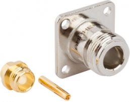 N socket 50 Ω, RG-401, solder connection, straight, 082-6163