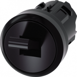 Toggle switch, unlit, groping/latching, waistband round, black, front ring black, mounting Ø 22.3 mm, 3SU1000-3EC10-0AA0