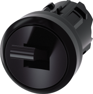 Toggle switch, unlit, groping/latching, waistband round, black, front ring black, mounting Ø 22.3 mm, 3SU1000-3EC10-0AA0