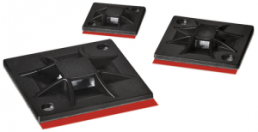 Mounting base, polyamide, black, self-adhesive, (L x W x H) 20 x 20 x 3.7 mm