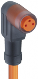 Sensor actuator cable, M8-cable socket, angled to open end, 3 pole, 5 m, PVC, orange, 4 A, 11307