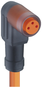 Sensor actuator cable, M8-cable socket, angled to open end, 3 pole, 5 m, PVC, orange, 4 A, 11307
