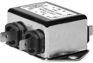 1-stage filter, 50 to 60 Hz, 3 A, 277 V (DC), 277 VAC, faston plug 6.3 mm, 3-109-228