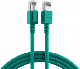 Patch cable, RJ45 plug, straight to RJ45 plug, straight, Cat 6A, S/FTP, LSZH, 2 m, green