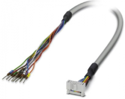 Connecting line, 1.5 m, IDC/FLK socket header, 10 pole angled to open end, 2904075