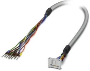Connecting line, 2.5 m, IDC/FLK socket header, 10 pole angled to open end, 2904077