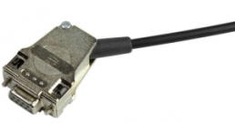 D-Sub connector housing, size: 1 (DE), angled 45°, cable Ø 3 to 9.5 mm, metal, silver, 09670090335280
