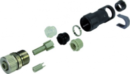Socket, M12, 4 pole, crimp connection, screw locking, straight, 21038822411