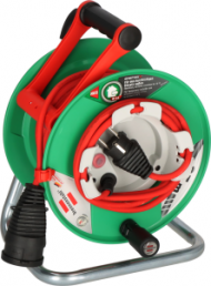 Extension cable reel, 25 m, green, 1148370