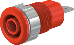 4 mm socket, flat plug connection, mounting Ø 12.2 mm, CAT III, red, 49.7044-22